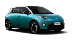 AION UT, tampak samping depan