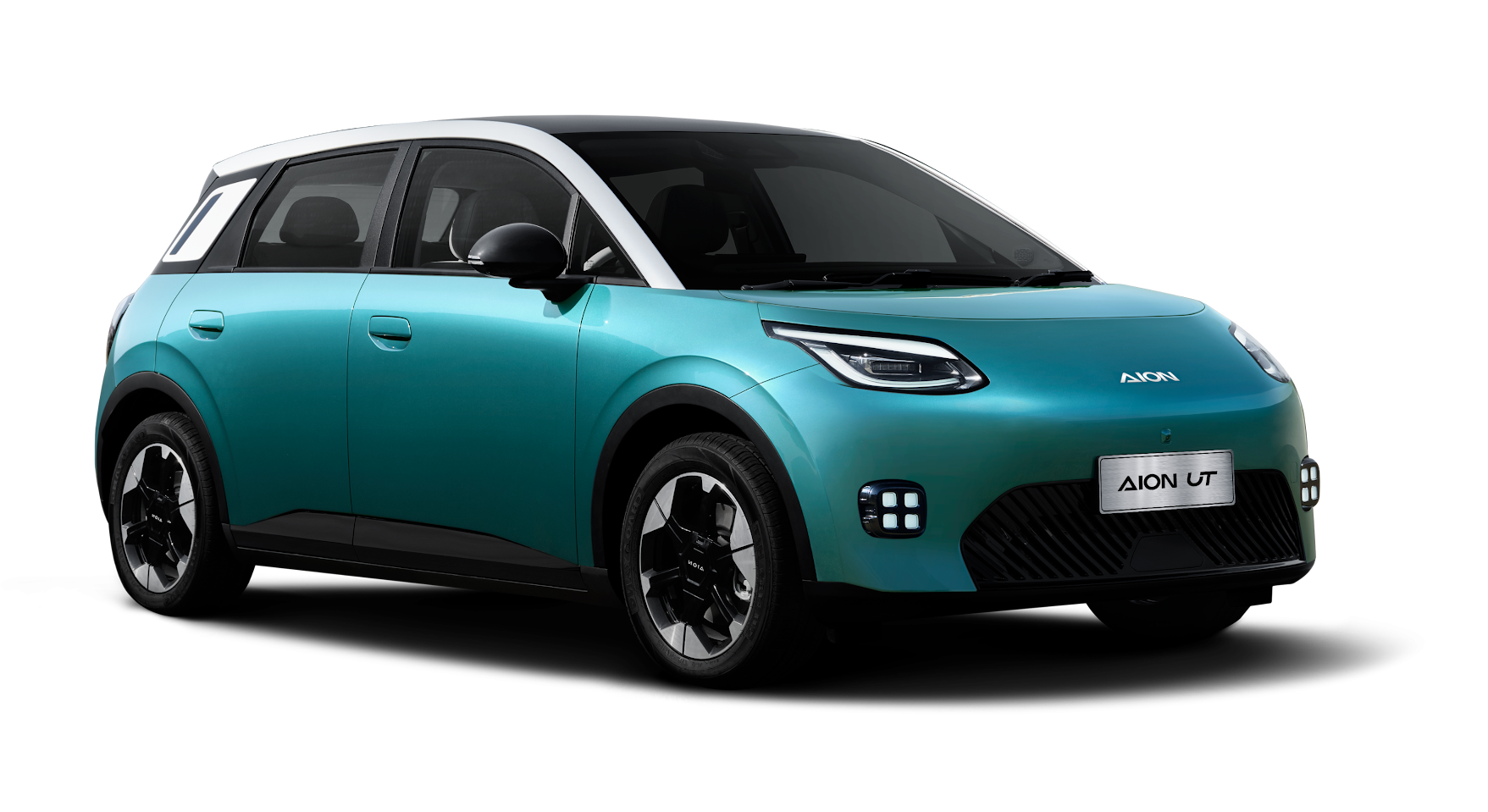 AION UT, tampak samping depan